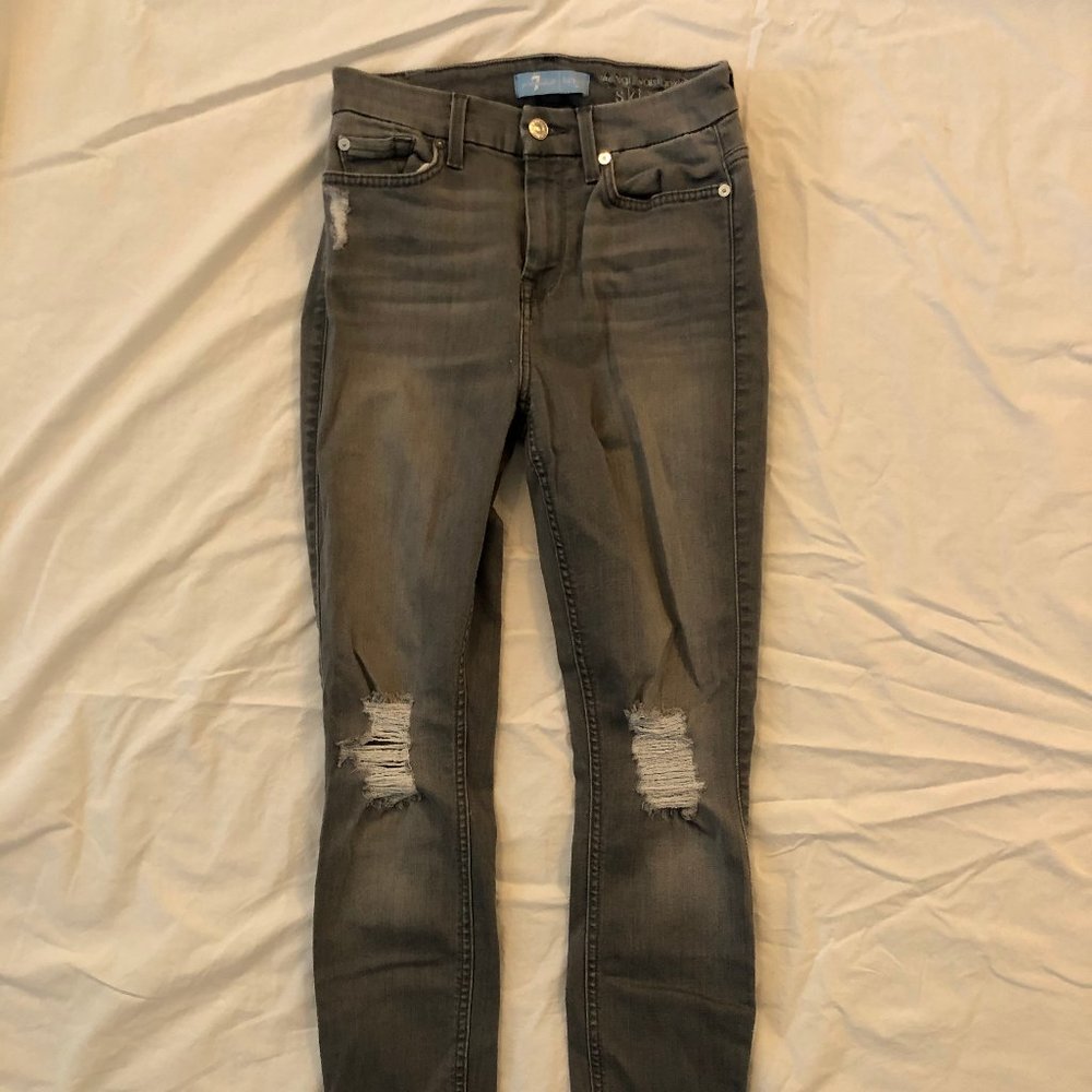 7 for all Mankind Ripped Skinny Jeans